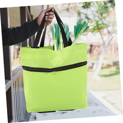 Vista 8 de Bolsa de lavandería plegable con ruedas grandes reutilizables para necesidades diarias Versátil Verde
