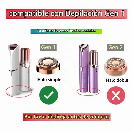 Vista 2 de Cabezales de repuesto para acabado táctil, removedor de vello facial impecable, depilación para mujeres, cabeza de afeitado de primera