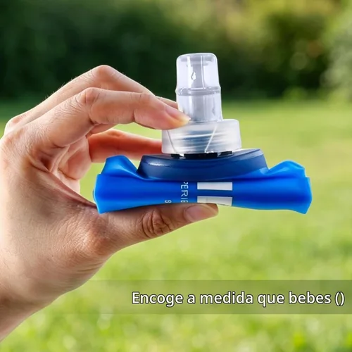 Vista 5 de TRIWONDER Botellas de agua plegables de poliuretano termoplástico sin BPA, frasco plegable para mochila de hidratación - Ideal para correr