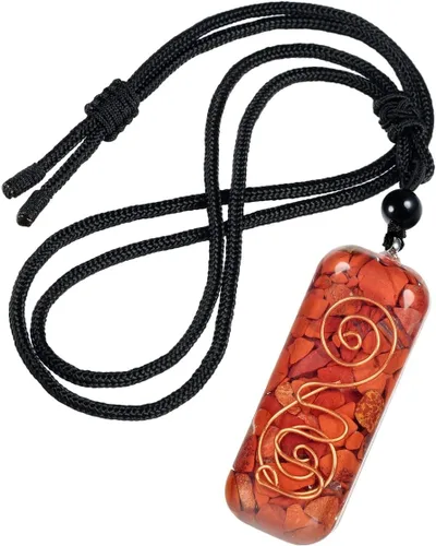 Vista 8 de Nupuyai Collar con colgante de cristal de orgón curativo ajustable para mujeres y hombres, colgante de piedra de amuleto de cristal con cuerda negra