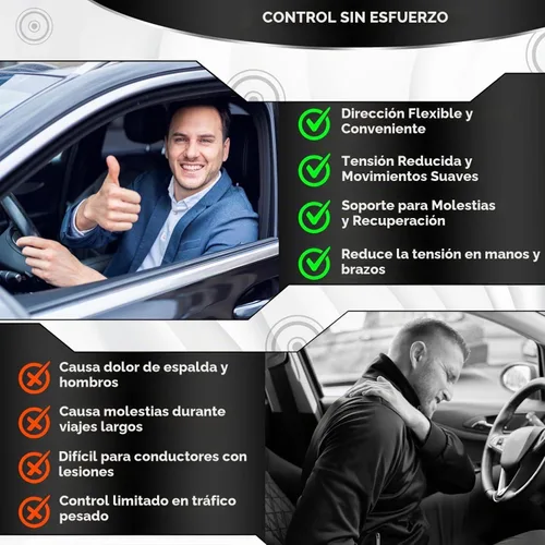 Vista 3 de BL - Pomo giratorio para volante, ajuste antideslizante universal, ABS y acabado de silicona premium, perilla suicida con rodamiento de bolas
