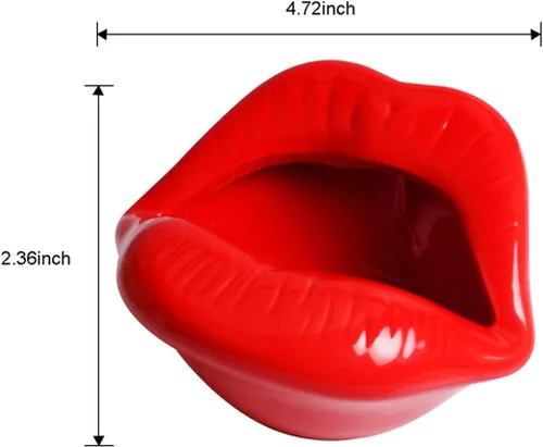 Vista 3 de Queenbox Ceniceros de cigarrillos de cerámica creativos con estilo de labios decoraciones caseras de moda