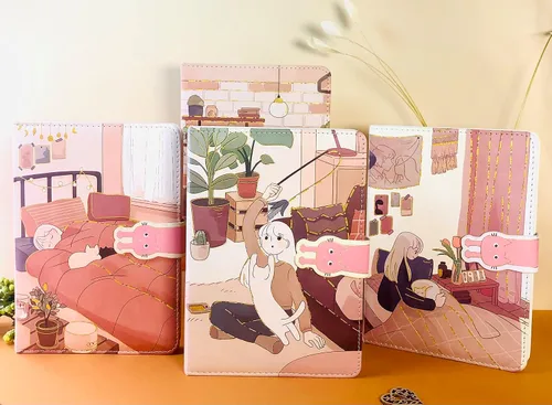 Vista 2 de KetA Diario kawaii, diario Kawaii para niñas, lindo cuaderno diario, cuaderno kawaii, 5 x 7 pulgadas, 5.1 x 7.1 in, 256 páginas, cubierta de piel