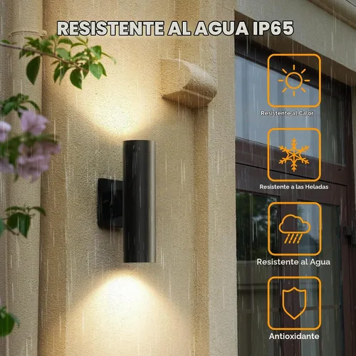 Vista 7 de LUTEC - Luces LED de pared para exteriores de 16 W, del atardecer al