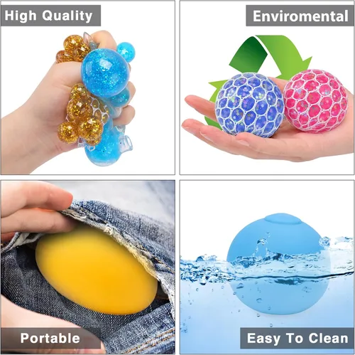 Vista 5 de Paquete de 20 bolas antiestrés, bolas esponjosas, bolas para apretar para 20pcs Stress Balls-azul