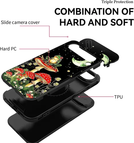 Vista 2 de Funda para iPhone Air con cubierta para cámara deslizante, resistente de doble capa, híbrida, a prueba de golpes, funda protectora resistente
