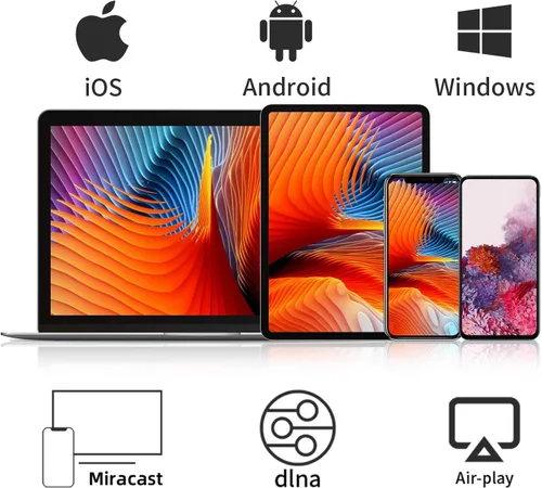 Vista 4 de Adaptador de espejo de pantalla inalámbrico HDTV Pantalla WiFi 4K HD Dongle de transmisión de video para TV/proyector/monitor, AirPlay y receptor