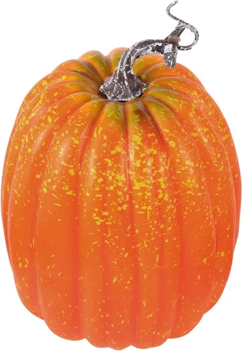 Vista 17 de Lucakuins Calabazas artificiales grandes de 8 pulgadas, calabazas blancas decorativas de espuma, lindas calabazas falsas para decoración del hogar