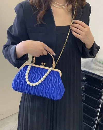 Vista 7 de Solyinne Bolso de mano para mujer, bolso de noche con perlas, sobre para noche, novia, boda, fiesta, club, bolsos cruzados
