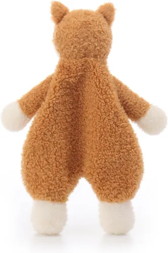 Vista 7 de Apricot Lamb Manta de seguridad de animales de peluche, diseño de zorro amarillo, manta de personaje para guardería, felpa de lujo para acurrucarse