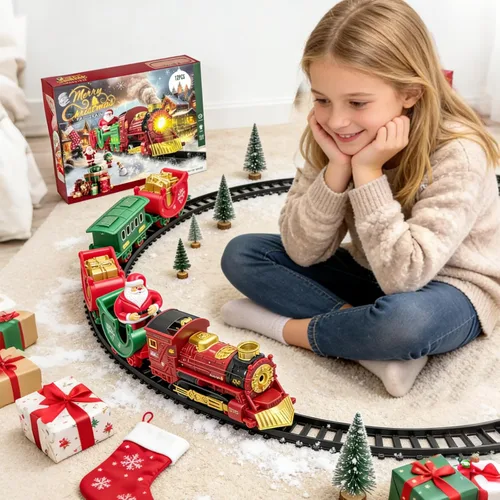 Vista 7 de Juego de trenes de Navidad Mini Trenes de Santa