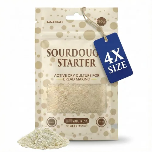 Vista 10 de Cultivo básico de masa madre - Levadura seca silvestre deshidratada para hornear pan artesanal casero - Orgánico, sin OMG, fresco, duradero y apto