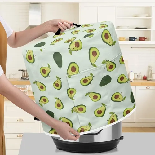Vista 4 de Dolyues Cubierta para olla a presión de aguacate, cubierta antipolvo con estampado de frutas verdes, cubierta antipolvo para electrodomésticos
