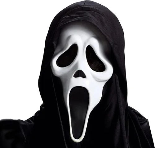 Vista 10 de FunWorld Disfraz de cara de fantasma de Scream, negro, talla único para adulto