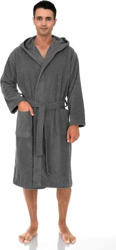 Vista 9 de TowelSelections Bata de baño suave con capucha para hombre, de algodón y toalla, para ducha, tallas XS a 4X Azul