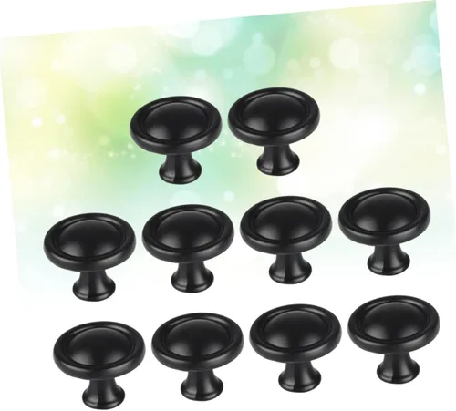 Vista 7 de OSALADI 20pcs aleación de aluminio manijas de gabinete redondo puerta tira hardware negro para gabinetes