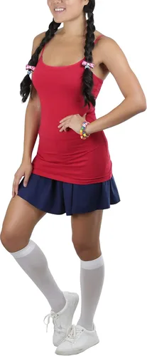 Vista 4 de ToBeInStyle Camisola larga de algodón para niña con sujetador de entrenamiento integrado Sencillo: Bold Red
