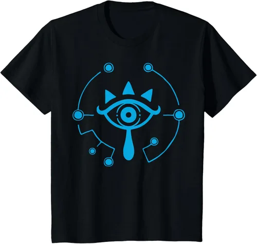 Vista 34 de Zelda Breath of The Wild Sheikah Eye Logo Camiseta Negro