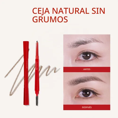 Vista 5 de Espoir El Lápiz de Cejas Balance #6 Gris Claro Lápiz de Cejas Rápido y Fácil de Dibujar sin Apelmacarse con Forma Triangular Estrecha Una #6