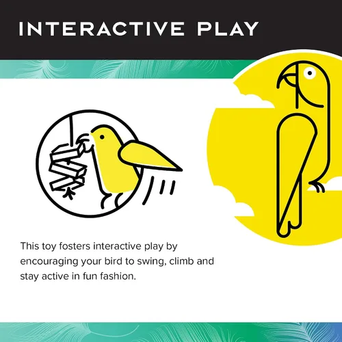 Vista 7 de Featherland Paradise Knots N Blocks - Juguete para pájaros, para loros, cacatúas, guacamayos, pájaros muy grandes y picos grandes