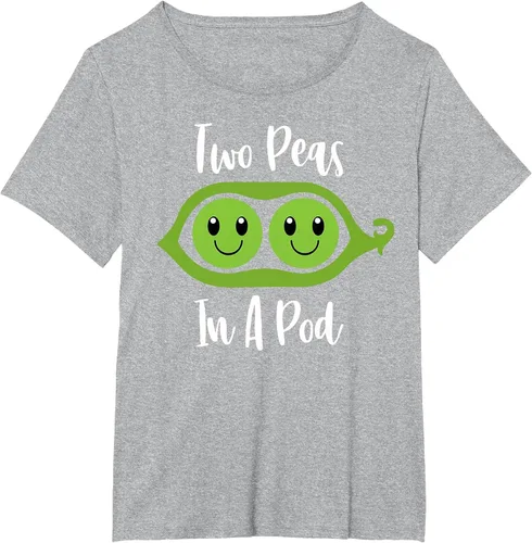 Vista 9 de Two Peas in A Pod Couples Matching Best Friend Cute Veg T-Shirt Baby Blue