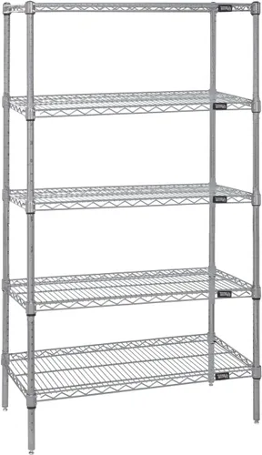 Vista 39 de Quantum Storage Systems WR74-1824BK Kit de inicio para estantería de alambre de 4 niveles de altura de 74 pulgadas, acabado negro, 18 pulgadas