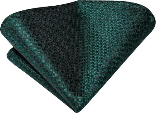 Vista 40 de Hi-Tie Corbata clásica de cachemira para hombre con pañuelo y gemelos a cuadros