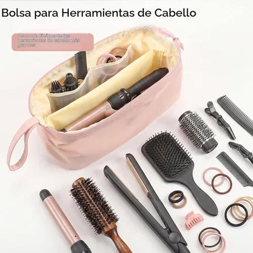 Vista 19 de Bolsa de viaje para herramientas para el cabello, compatible con Dyson Shark Flexstyle portátil, funda para secador de pelo, alisadores, rizadores