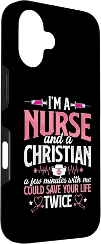 Vista 3 de iPhone 16 Christian Nurse Jesus God Funny Nursing RN LPN CNA - Funda para mujer
