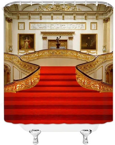 Vista 3 de Cortina de ducha de decoración náutica, diseño retro Titanic, estilo europeo, película de arte clásica, decoración de baño, tela de poliéster
