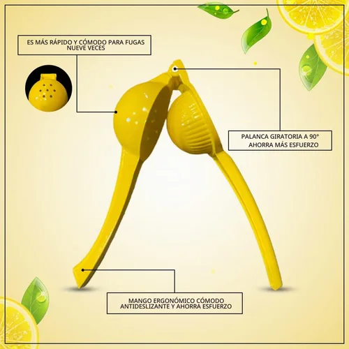 Vista 3 de Exprimidor de limón, extractor de jugo de naranja, exprimidor de mano resistente, exprimidor de prensa de lima, atrapador de semillas, exprimidor