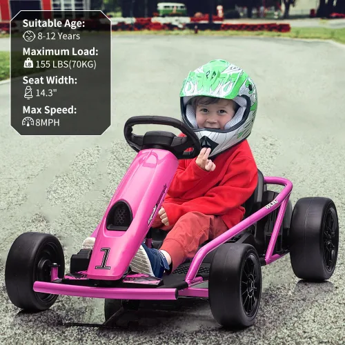 Vista 20 de Go Kart alimentado por batería de 24 V para niños de 8 a 15 años Azul