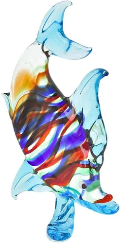 Vista 2 de GlassOfVenice - Pescado ovalado a rayas de cristal de Murano