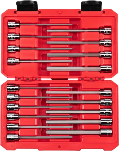 Vista 14 de TEKTON Juego de dados hexagonales largos de 3/8 pulgadas de impulso con estuche, 8 piezas (1/8-3/8 pulgadas) SHB91313 Long