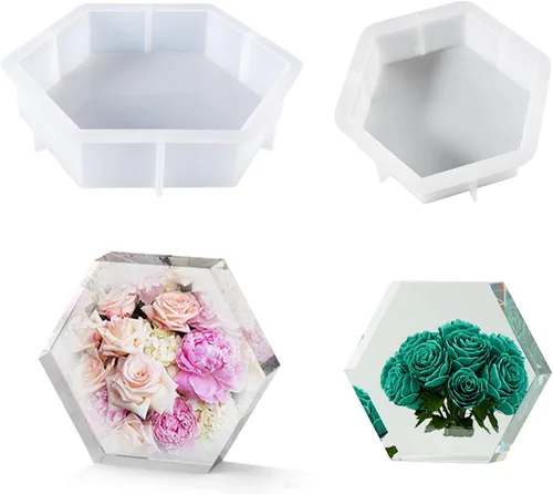 Vista 9 de Cayway Moldes de silicona con forma de corazón grande para flores, fundición de resina, boda de bricolaje, decoración del hogar