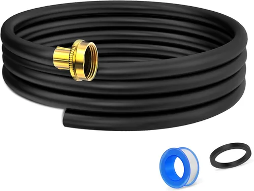 Vista 8 de (7 opciones de longitud) Manguera de drenaje deshumidificador con conector FHT de 3/4 pulgadas, con accesorios de latón resistentes al óxido