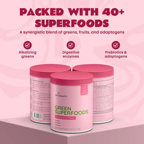 Vista 4 de Green Superfoods Polvo - Sin sabor - Mezcla de verduras orgánicas con espirulina, probióticos y enzimas digestivas - Desintoxicación, apoyo