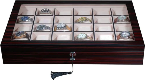Vista 6 de TimelyBuys Caja organizadora de 30 piezas de madera de ébano para colgar en la pared, caja organizadora de almacenamiento y soporte para regalo