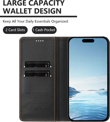 Vista 6 de Butterfly Embossed Leather Wallet Flip Case for Motorola Moto E22i 4G, Magnetic Closure, RFID Blocking Cover, Card Holder Black.