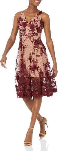 Vista 11 de Dress the Population Vestido midi para mujer Audrey, con escote profundo Begonia