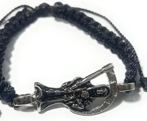 Vista 6 de Pulsera Hilo Negro Pulsera Roja de hilo de la Santa Muerte, Nailon,