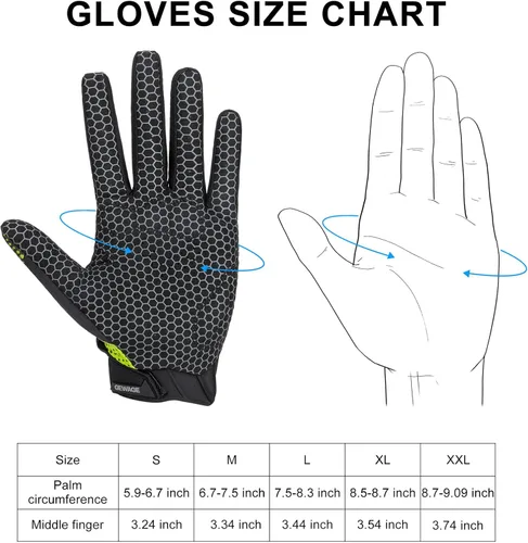Vista 7 de Guantes de ciclismo para hombres y mujeres, guantes de ciclismo con pantalla táctil, guantes de ciclismo para bicicleta de montaña, para fitness