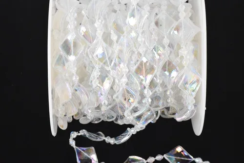 Vista 12 de KAOYOO - Cadena de cuentas de cristal transparente de 10 m para bricolaje, decoración de boda y fiesta (colorida)