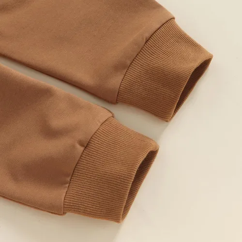 Vista 7 de Conjunto de 2 piezas de sudadera de manga larga para bebé, niño y niña, con cintura elástica, conjunto de 2 piezas