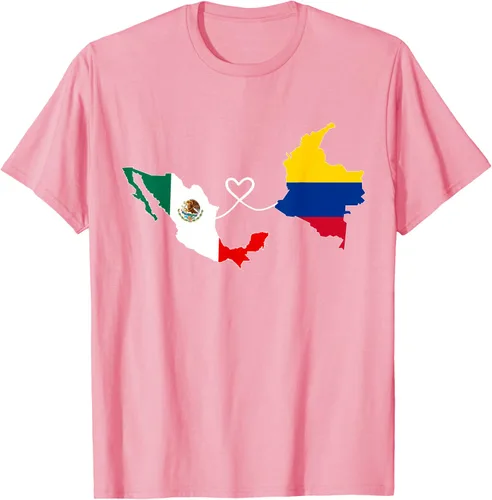 Vista 74 de Camiseta Half Colombian Half Mexican Flag Map DNA Mexico Colombia