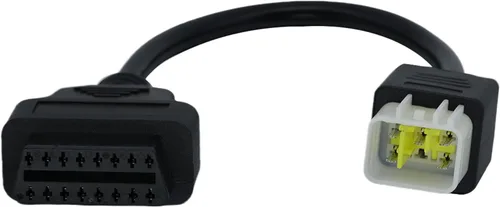 Vista 7 de Adaptador OBD2 apto para Delphi 6pin para Benelli cable de diagnóstico de motocicleta de 6 pines a 16 pines, conector de 6 pines compatible