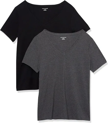Vista 24 de Amazon Essentials - Camiseta de manga corta y cuello en V para mujer (disponible en tallas extragrandes)