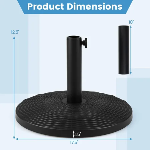 Vista 7 de Giantex Soporte de base de sombrilla de patio de 21 libras, soporte resistente para sombrilla para exteriores con base rellena de cemento, se adapta