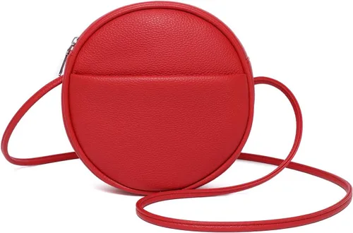 Vista 47 de Bolso circular para mujer, bolso cruzado redondo con cremallera Verde militar/nailon