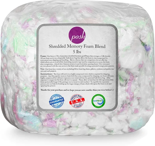 Vista 6 de Posh Creations - Relleno de espuma EPS para asientos tipo puf, 75 L, color blanco, con boquilla EZ-Pour